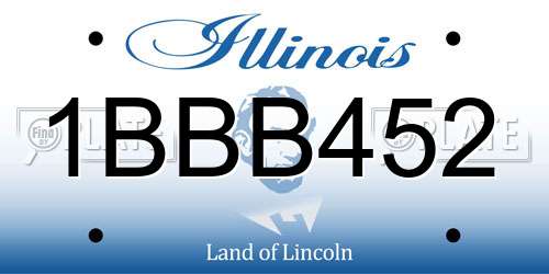 1BBB452 Illinois License Plate