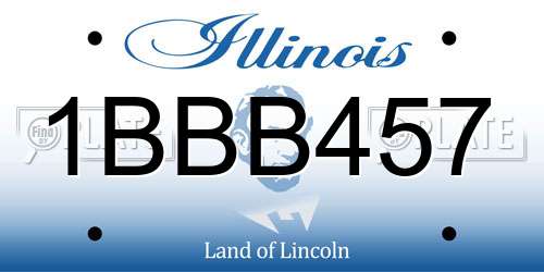 1BBB457 Illinois License Plate