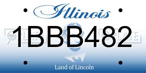1BBB482 Illinois License Plate