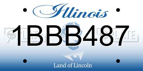 1BBB487 Illinois License Plate