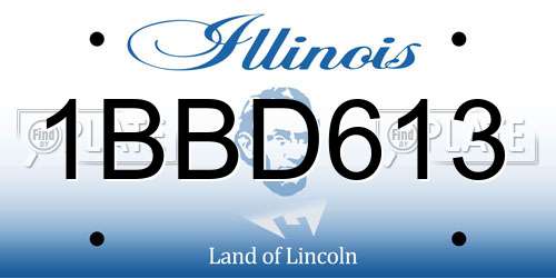 1BBD613 Illinois License Plate