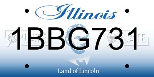 1BBG731 Illinois License Plate