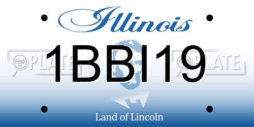 1BBI19 Illinois License Plate