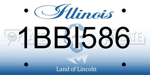 1BBI586 Illinois License Plate