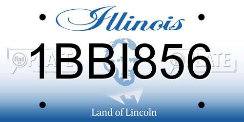 1BBI856 Illinois License Plate