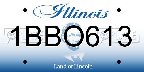 1BBO613 Illinois License Plate