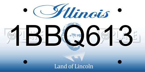 1BBQ613 Illinois License Plate