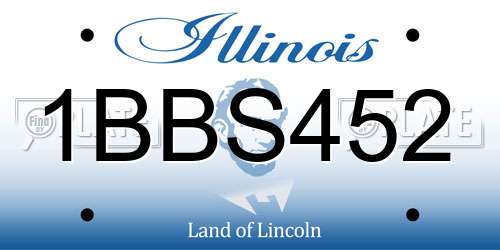 1BBS452 Illinois License Plate