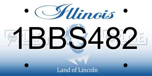 1BBS482 Illinois License Plate