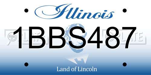 1BBS487 Illinois License Plate