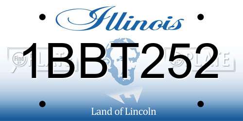 1BBT252 Illinois License Plate