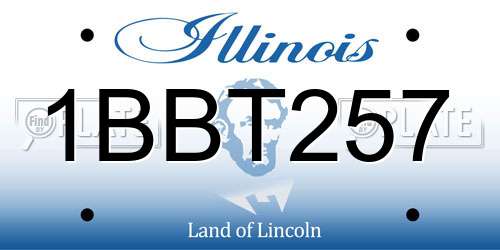 1BBT257 Illinois License Plate