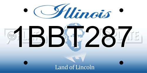 1BBT287 Illinois License Plate