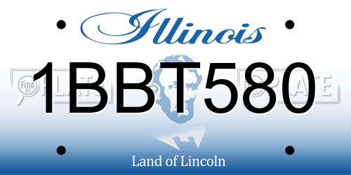 1BBT580 Illinois License Plate
