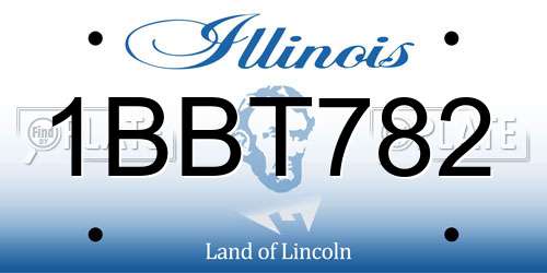 1BBT782 Illinois License Plate