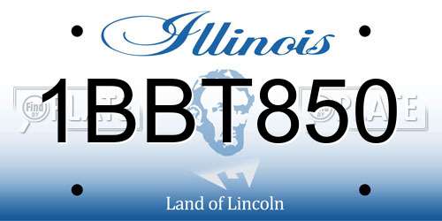 1BBT850 Illinois License Plate