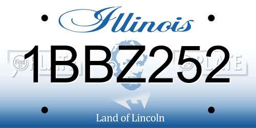 1BBZ252 Illinois License Plate