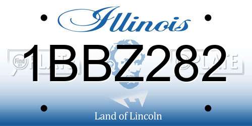 1BBZ282 Illinois License Plate