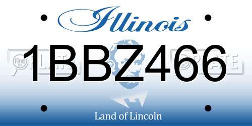 1BBZ466 Illinois License Plate