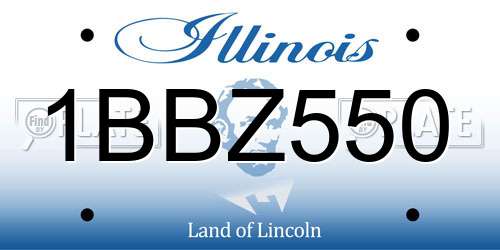 1BBZ550 Illinois License Plate