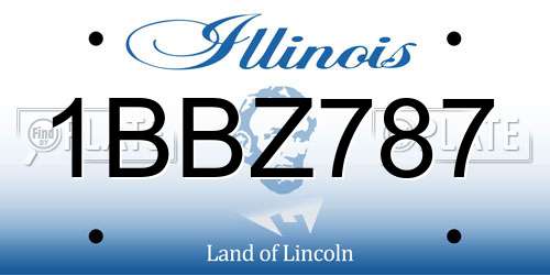 1BBZ787 Illinois License Plate