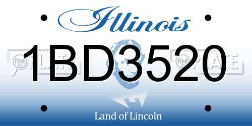 1BD3520 Illinois License Plate