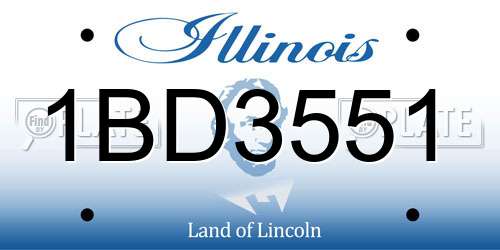 1BD3551 Illinois License Plate