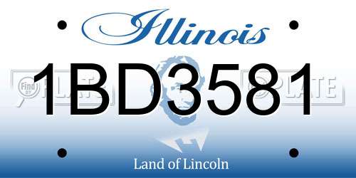 1BD3581 Illinois License Plate