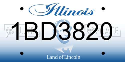 1BD3820 Illinois License Plate