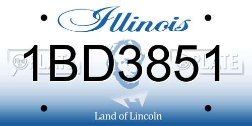 1BD3851 Illinois License Plate