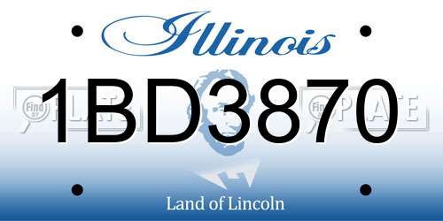 1BD3870 Illinois License Plate