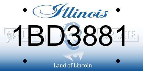 1BD3881 Illinois License Plate