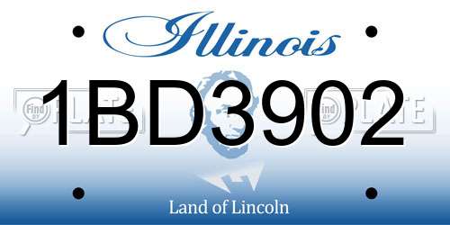 1BD3902 Illinois License Plate