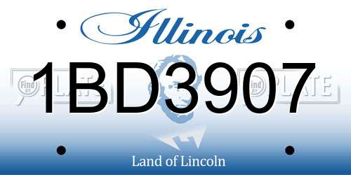 1BD3907 Illinois License Plate
