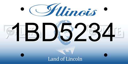 1BD5234 Illinois License Plate