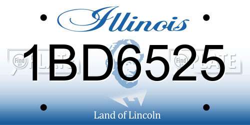 1BD6525 Illinois License Plate
