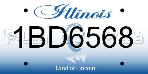 1BD6568 Illinois License Plate
