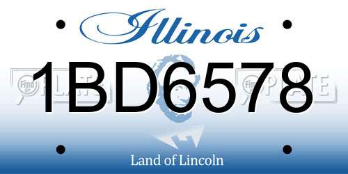 1BD6578 Illinois License Plate