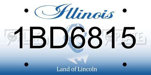 1BD6815 Illinois License Plate