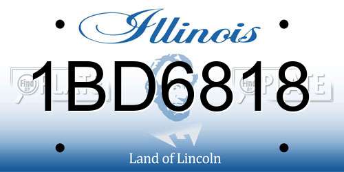 1BD6818 Illinois License Plate