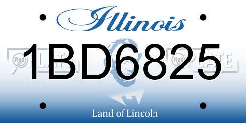 1BD6825 Illinois License Plate
