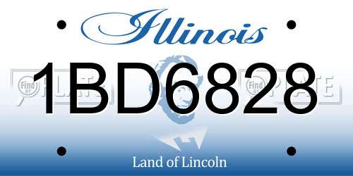 1BD6828 Illinois License Plate
