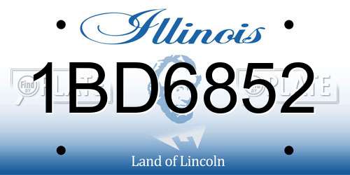 1BD6852 Illinois License Plate