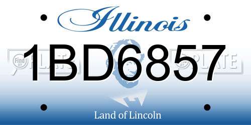 1BD6857 Illinois License Plate