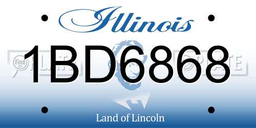 1BD6868 Illinois License Plate