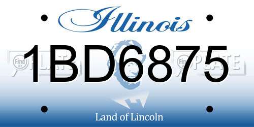 1BD6875 Illinois License Plate