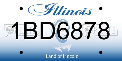 1BD6878 Illinois License Plate