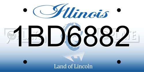 1BD6882 Illinois License Plate