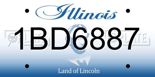 1BD6887 Illinois License Plate