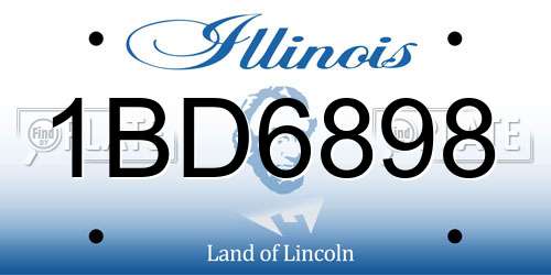 1BD6898 Illinois License Plate